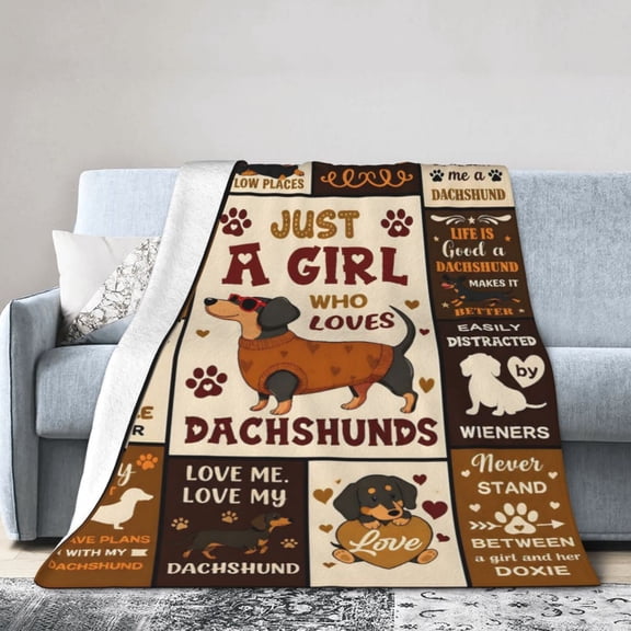 Dachshund Dog Blanket Gift Throw Blanket Cute Pet Lover Gift for Women Cozy Home Decor 50x40