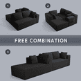 thumbnail image 3 of Fully Assembled Modular Sofa, L-Shaped Cloud Couch with Storage & Wide Armrests, Stain-Resistant for Small Space, Black, 3 of 10
