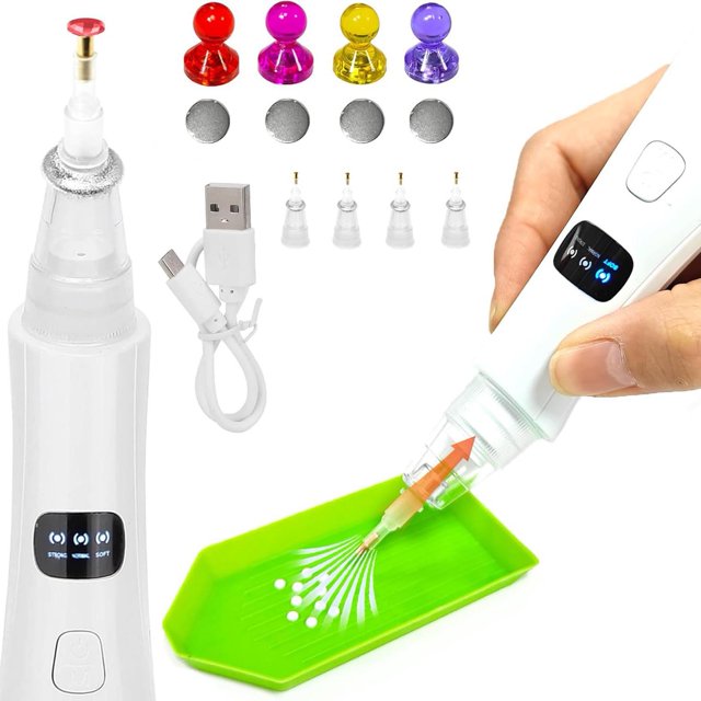 Methold Pincel inalámbrico ABS Diamond Art Brush con bomba de vacío para lograr una pintura artística con diamantes de imitación sin Suministros de escritura y corrección blanco