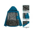 thumbnail image 5 of Little Donkey Andy Women's Waterproof Breathable Hiking Travel Rain Jacket Lightweight Hooded Windbreaker Rain Shell Coat Blue XS, 5 of 7