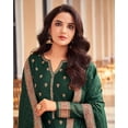 thumbnail image 3 of Party Wear Shalwar Kameez Suits Indian Pakistani Designer Plazzo Pant Dresses ( Green, 3XL - 48 ), 3 of 5