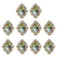 thumbnail image 1 of 10x Crystal Rhines Button Flatback Cabochon Embellishments AB Color 30x25mm, 1 of 7