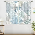 thumbnail image 2 of Ocean Beach Window Curtains Nautical Coastal Starfish Seashell Rod Pocket Underwater Curtain Drapes Blue Sea Curtains for Bedroom Living Room Treatment 2 Panels 42Wx63H Inch, 2 of 6