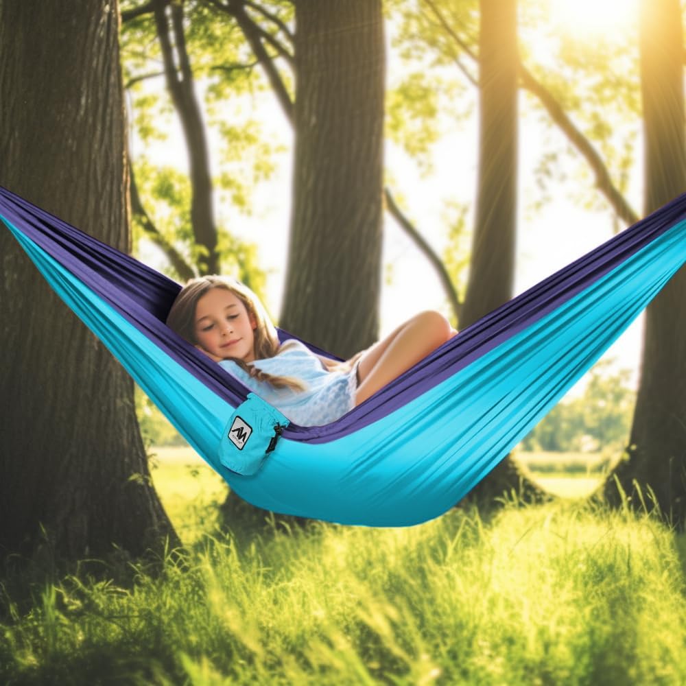 AyamayaKids Camping Hammocks, Small Camping Hammock for Boys Girls, Heavy Duty Durable Outdoor Hammocks Support 500Lbs
