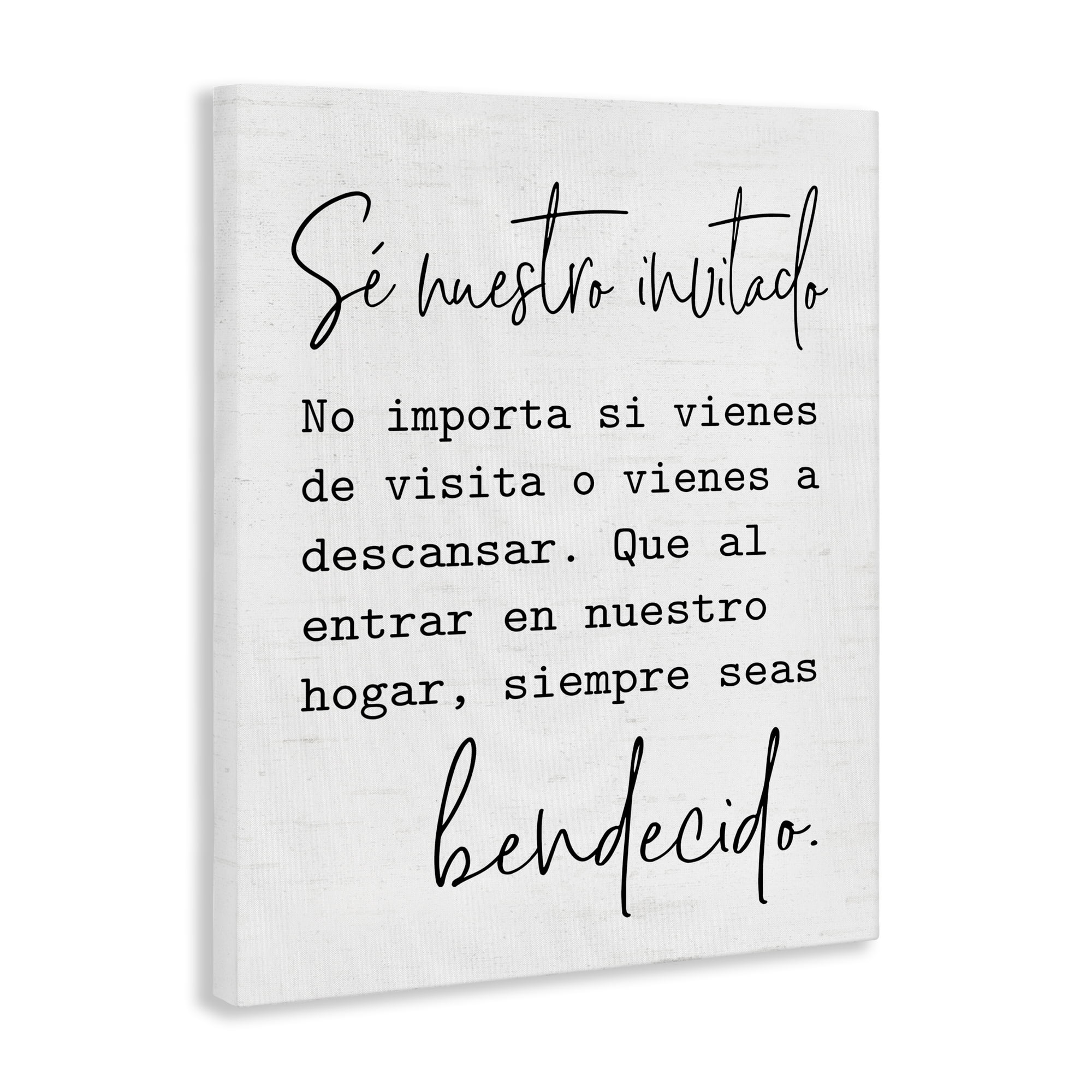 Stupell Industries Se Nuestro Invitado Inspirational Quotes & Sayings Painting Wrapped Canvas Art Print Wall Art, 30 x 40