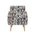 thumbnail image 5 of Homesvale Mindy Mid-Century Modern Armchair, Multi Red & Tan Prism Polyester Fabric, For Living Room, 5 of 7