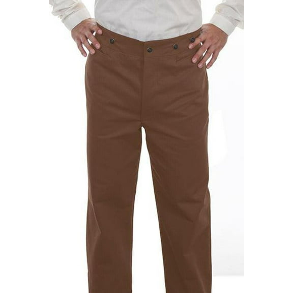 Scully Leather Brown Herringbone Vigilante Mens Pant