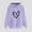 Purple, variant on Womens Zip Up Hoodies,Teen Girl Heart Shape Sweater Long Sleeve Hoodies Valentine's Day Drawstring Pullover Tops