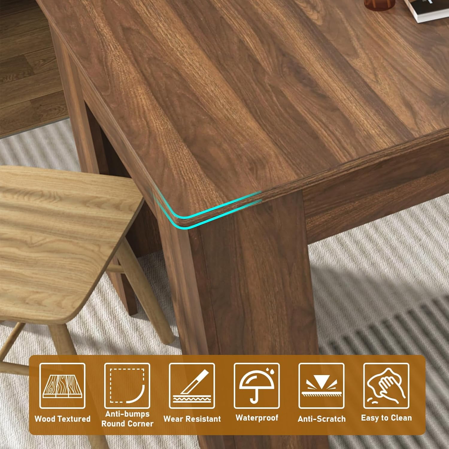 ChVans 70.8"-110" Extendable Dining Table for 6-12 Person, Large Wood Kitchen Table, Rectangular Table for Gatherings, Meeting for Small Kitchens, Dining Office Areas