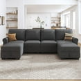 thumbnail image 6 of HONBAY 102.4" Contemporary U-Shaped Sectional Storage Sofa and Hidden Storage with Ottomans for Living Room and Apartment, Dark Grey, 6 of 10