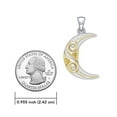 thumbnail image 5 of Celtic Spiral Crescent Moon 925 Sterling Silver Pendant Two Tone Fine Jewelry, 5 of 7