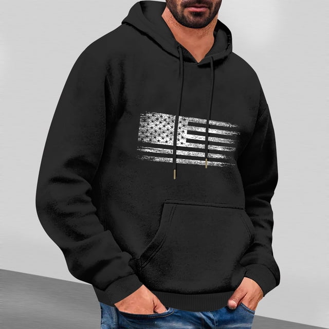Styesk Sweatshirts for Men Men's Printed Casual Hooded Long Sleeved Sweatshirt
