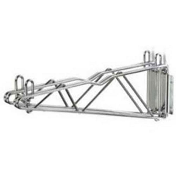 Nexel Silver Epoxy Fixed Double Shelf Wall Mount Bracket 24""D