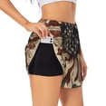 thumbnail image 3 of Lsque USA Sunflower Flag Printed Women's Running Shorts with Liner Pockets,Elastic Quick Dry Workout Athletic Gym Yoga Shorts,Womens High Waist Shorts-Small, 3 of 9