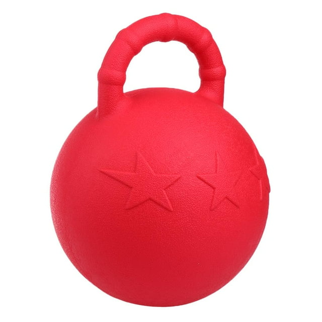 Heavy Duty Equine , Horses Dogs Stable And Yard Toy with Handle And Fruit Scented 28cm Red