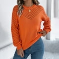 thumbnail image 2 of Wdgfv Women's Oversized Cashmere Crewneck Pullover Sweater Elegant Women's Winter Pullover Sweater Soft Casual Comfort Round Neck Openwork Long Sleeve Top, 2 of 9