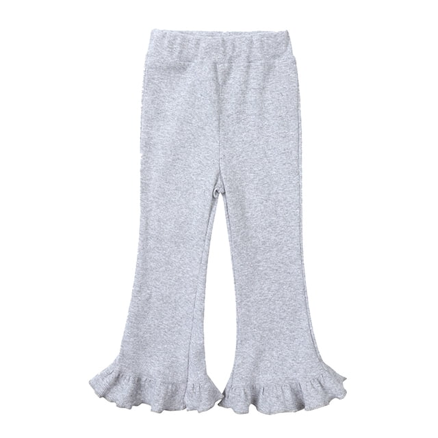 EDFBUYKRS Pantalon Évasé Taille Haute Élastique pour Fille Tout-Petit Décontracté Long