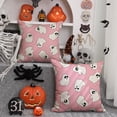 thumbnail image 3 of Halloween Pillow Covers 16x16 inch Set of 2 Happy Halloween White Ghost Decor Pink Pillow Covers Sofa Bed Outdoor Car Decoration TH-14B16, 3 of 6