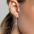 thumbnail image 3 of Gem Stone King 14K Yellow Gold Blue Apatite and White Lab Grown Diamond Dangle Earrings for Women | 1.35 Cttw | Gemstone Birthstone | Round 5MM, 3 of 6