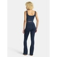 thumbnail image 2 of No Boundaries Seamless Scoop Cropped Tank and Flare Leggings Set, 2-Piece, Women’s, 2 of 4
