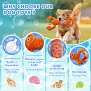 Magicorange Squeaky Dog Toys, Tug of War Dog Toy, Interactive Plush Toy with Crinkle Paper, Lobster Type