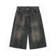 thumbnail image 1 of Pantalones cortos de mezclilla retro viejos Joker pantalones rectos de pierna ancha sueltos, 1 of 1