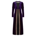 thumbnail image 3 of YONGHS Robe Princesse Médiévale Renaissance pour Filles Enfants Robe Romaine Ancienne Toga Manches Longues Velours Rétro Violet 14, 3 of 7