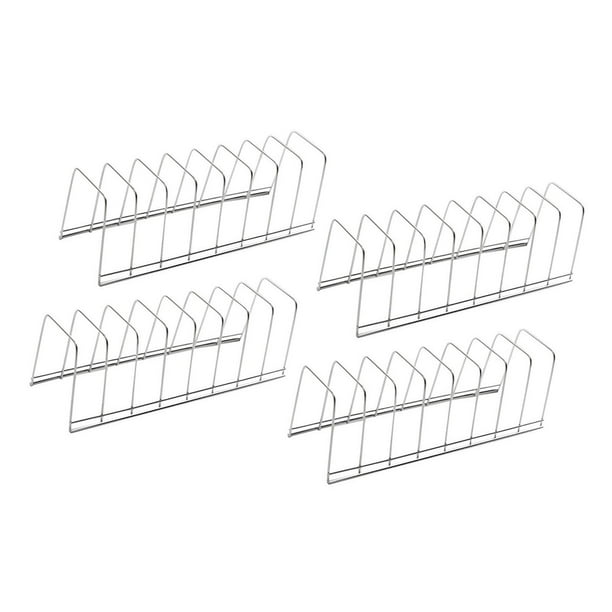 4 piezas de soporte para utensilios de costillas, escurridor de platos de acero inoxidable, multifunción Estante para platos de plata