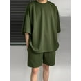 thumbnail image 3 of INCERUN Men's Solid Color Oversize Home Loungewear Sets Outdoor Summer Suits, 3 of 6