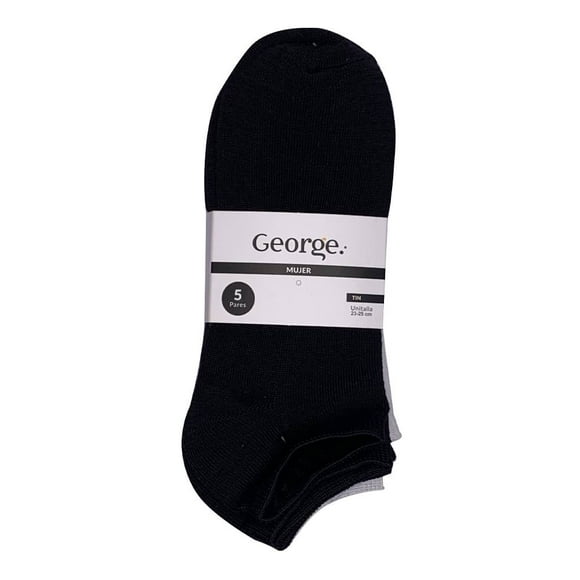 Tin George para Mujer, Negro y Blanco 5 Pares Unitalla