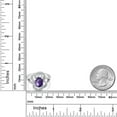 thumbnail image 3 of Gem Stone King 925 Sterling Silver Statement Ring Set with Oval Checkerboard Purple Amethyst (2.32 cttw) (Size 5), 3 of 3