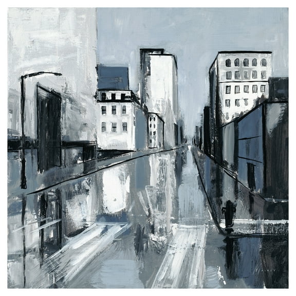 Reflected City by Shawn Mackey City Street Canvas Art