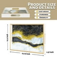 thumbnail image 2 of MAONAME White Decorative Tray, 15.7" X 11.8" Plastic Serving Tray with Handles, Printed Marble Glass Tray, Rectangular Tray for Coffee Table, 2 of 8
