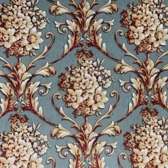 Decora Furnishings Velvet Fabric Damask Sewing and Craft Fabric by the Yard Teal Blue