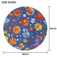thumbnail image 6 of Pioneer Flower Floral Print Pattern Round Tablecloth 60"x60",Wrinkle Wipeable Table Cloth for Kitchen Dining Room Picnic Patio Party, 6 of 6
