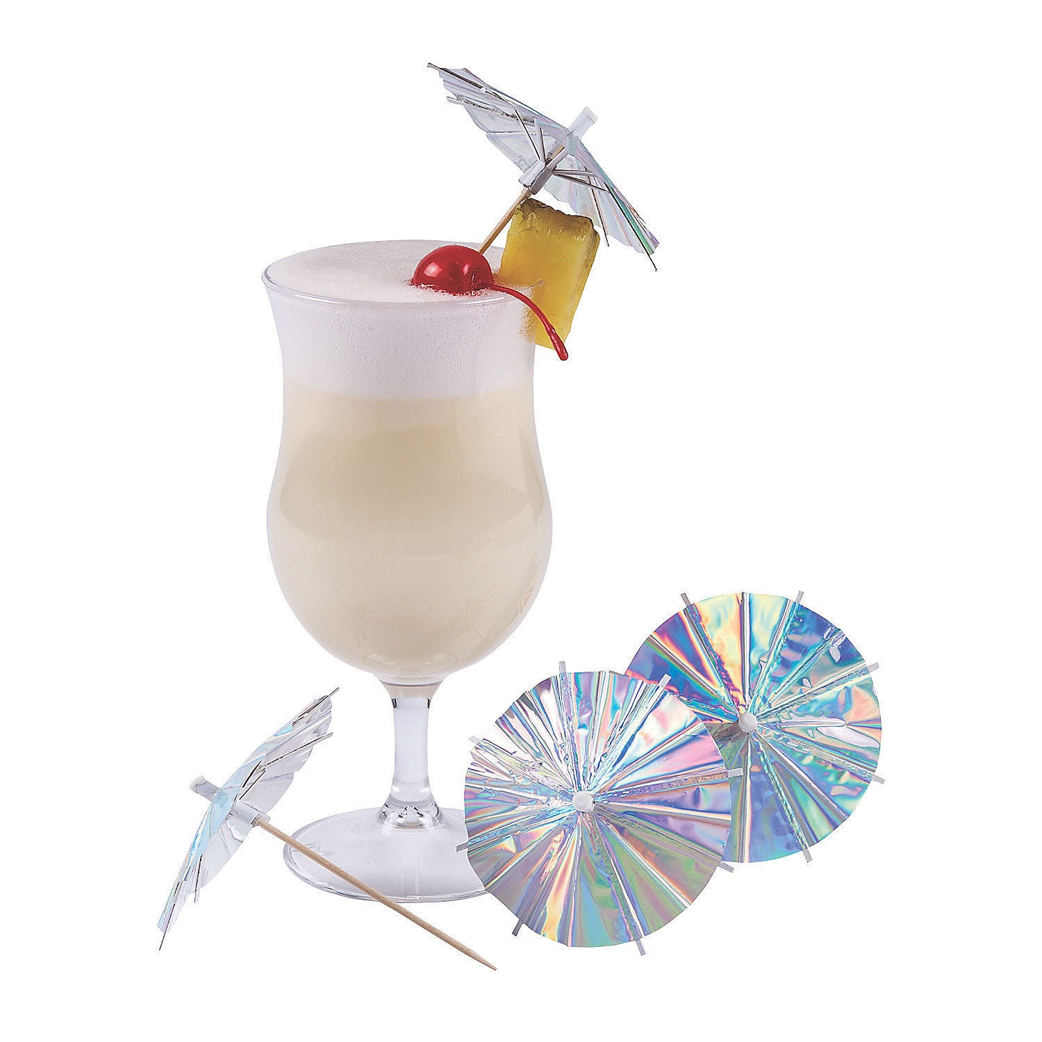 Foil Umbrella Iridescent Party Supplies 24 Pieces