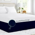 thumbnail image 4 of CCNY 21" Inch Drop Pleated Bed Skirt Queen Size 100% Microfiber Made Navy Blue Bedskirt with Split Corners, 4 of 7