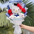thumbnail image 4 of RWJDXD Chemises Décontractées d'Été pour Femmes Mode Urbaine Manches Courtes Crop Tops Imprimé Chat Hello Kitty Col Rond Ajusté T-Shirts, 4 of 5