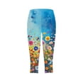 thumbnail image 4 of Frostluinai Women's Capri Pants Stretch High Waisted Yoga Workout Capris Fashion Floral Print Leggings Plus Size Slim Fit Soft Capris, 4 of 5