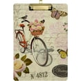 thumbnail image 1 of FMSHPON Vintage Bicycle Roses Yellow Butterflies Clipboard Hardboard Wood Nursing Clip Board and Pull for Standard A4 Letter 13x9 inches, 1 of 7
