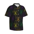 thumbnail image 2 of Daiia Mardi Gras Carnival Hawaiian Shirt for Men Gentle Cotton Regular Short Sleeve Casual-Small, 2 of 9