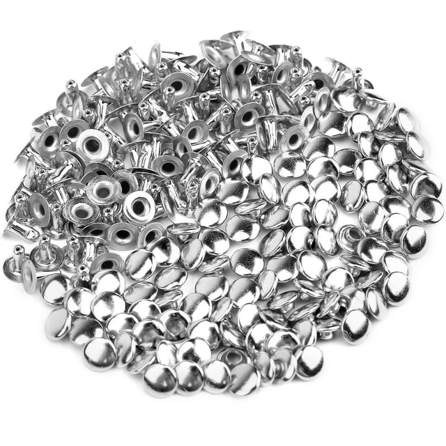 EeaseCA 100 Pcs Rivets Métalliques Ronds 6mm en Forme de Champignon Style Punk DIY Bracelet Chaussures en Cuir (Argent)