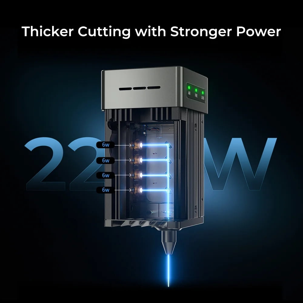 Creality Falcon2 22W Laser Engraver & Cutter, CNC Laser Cutter and Engraver Machine for Metal and Wood, Paper, Acrylic, Glass