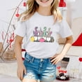 thumbnail image 2 of MIASHUI Haut à Manches Courtes pour Garçons et Filles, T-Shirt Graphique de Pâques, Col Rond d'Été, Blanc, 10-11 Ans, 2 of 4