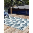 thumbnail image 3 of Unique Loom Outdoor Coastal Collection Area Rug - Pesci (7' 1" x 10' Rectangle Navy Blue/Ivory), 3 of 9