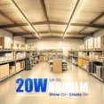 12 Pack T5 LED Shop Light 4FT, 3000K Warm White, 2200lm, 20W, Utility ...