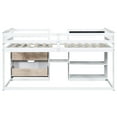 thumbnail image 5 of Twin Size Low Loft Bed In White With Rolling Desk And Shelf Advantage Desk, - Solid Wood For A Modern Bedroom Interior, 5 of 7