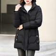 thumbnail image 4 of Womens Winter Long Coat Thickened Parka Down Quilted Puffer Windproof Mid Length Jacket Outwear with Pockets, 4 of 7