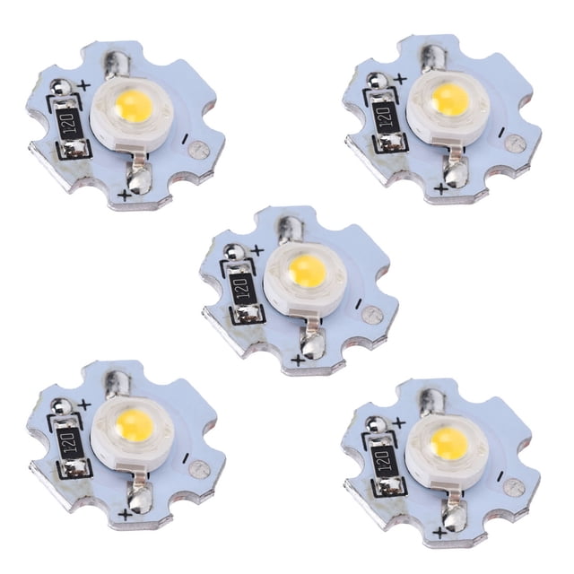 25Pcs 0.5W 5V High Power LED Lamp Bead Light, Aluminum Substrate with Imported Chip for Flashlights DIY Headlights Spotlights