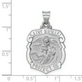thumbnail image 3 of 14k White Gold Polished and Satin St. Michael Badge Medal Pendant, 3 of 3
